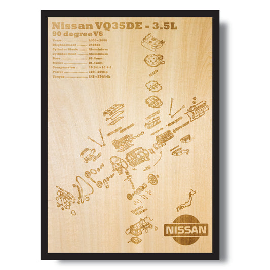 Nissan VQ35DE 3.5L exploded view poster