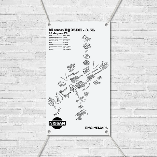 Nissan VQ35DE 3.5L Exploded View Poster