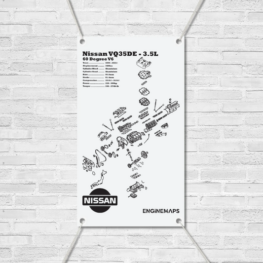 Nissan VQ35DE 3.5L Exploded View Poster
