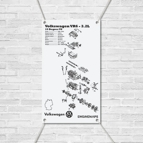 Vr6 Engine Dimensions Volkswagen VR6 24 valve 3.2L Exploded View Banner – EngineMaps