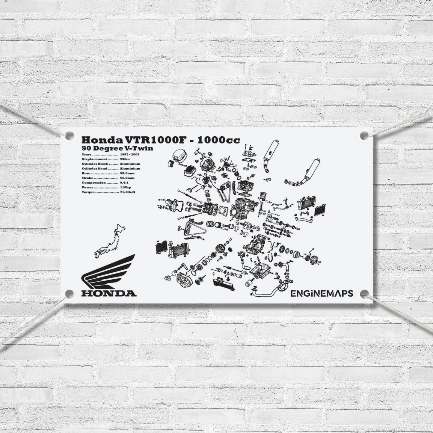 Honda VTR1000F 1000cc (Firestorm / Superhawk) Exploded View Banner