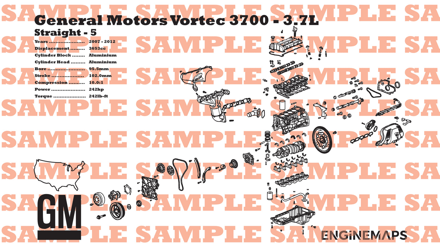 General Motors LLR Vertec 3700 3.7L Exploded View Banner