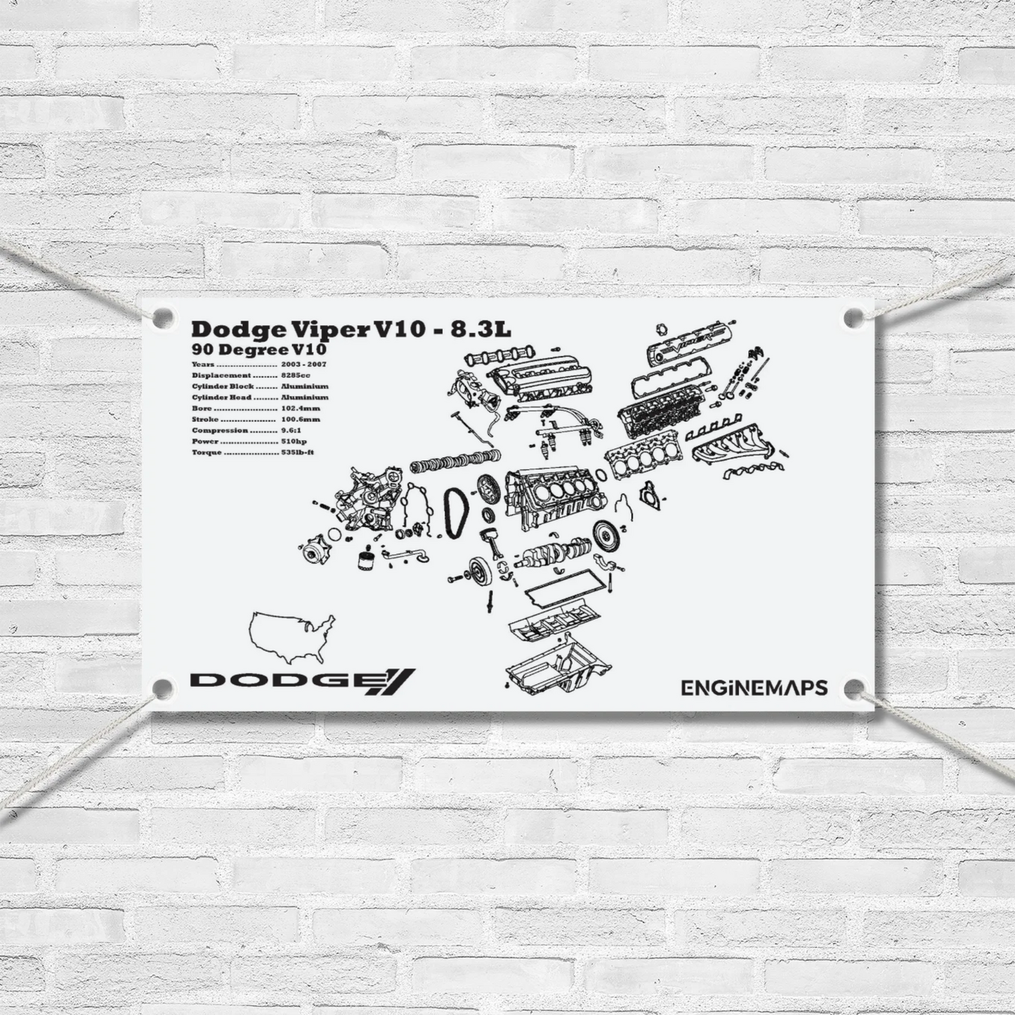 Dodge Viper v10 8.3L Exploded View Banner