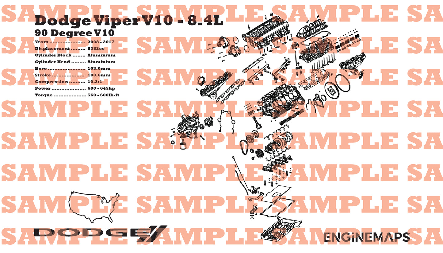 Dodge Viper v10 8.4L Exploded View Banner
