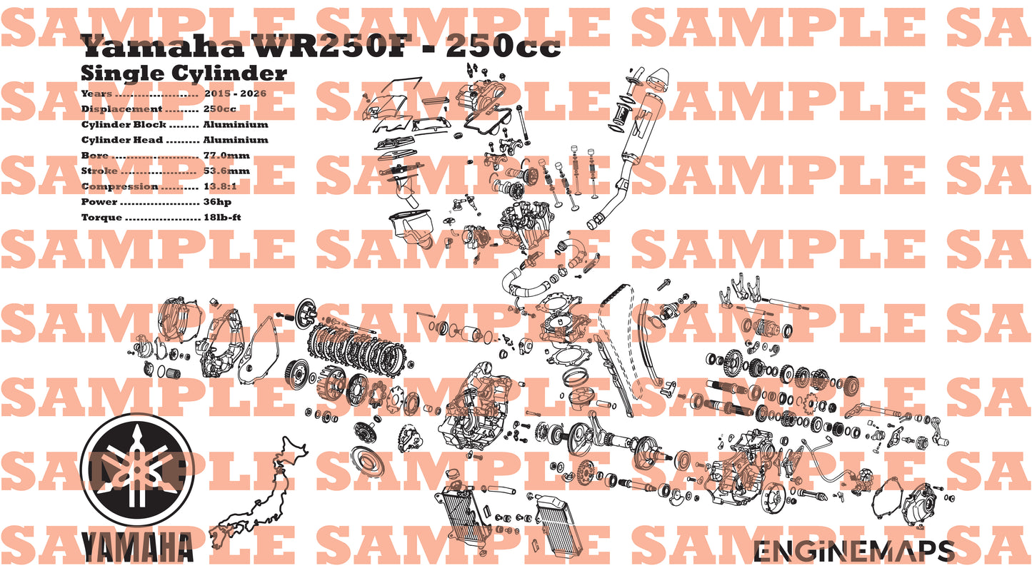 Yamaha WR250F 250cc Exploded View Banner