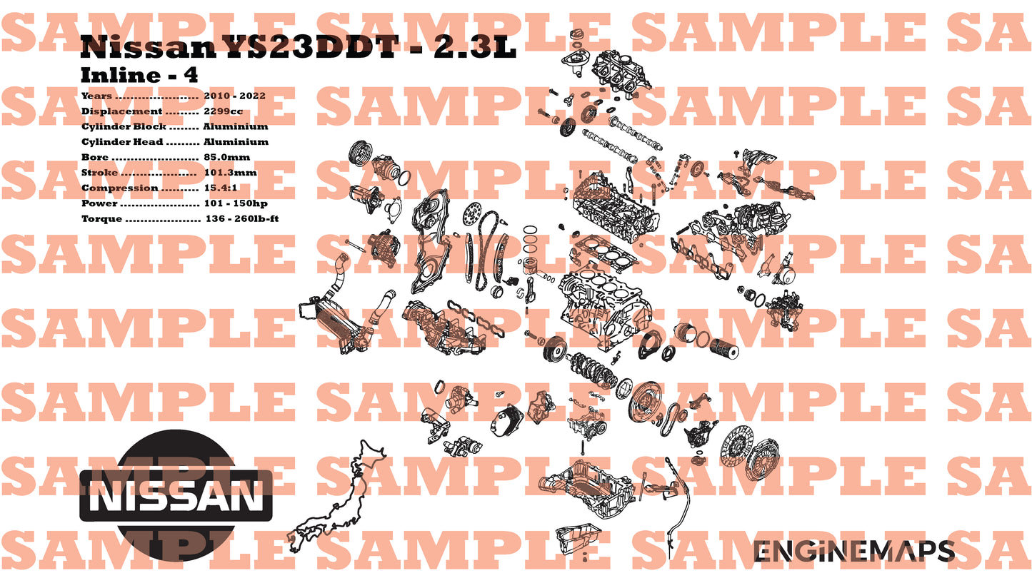 Nissan YS23DDT 2.3L (Single Turbo) Exploded View Banner