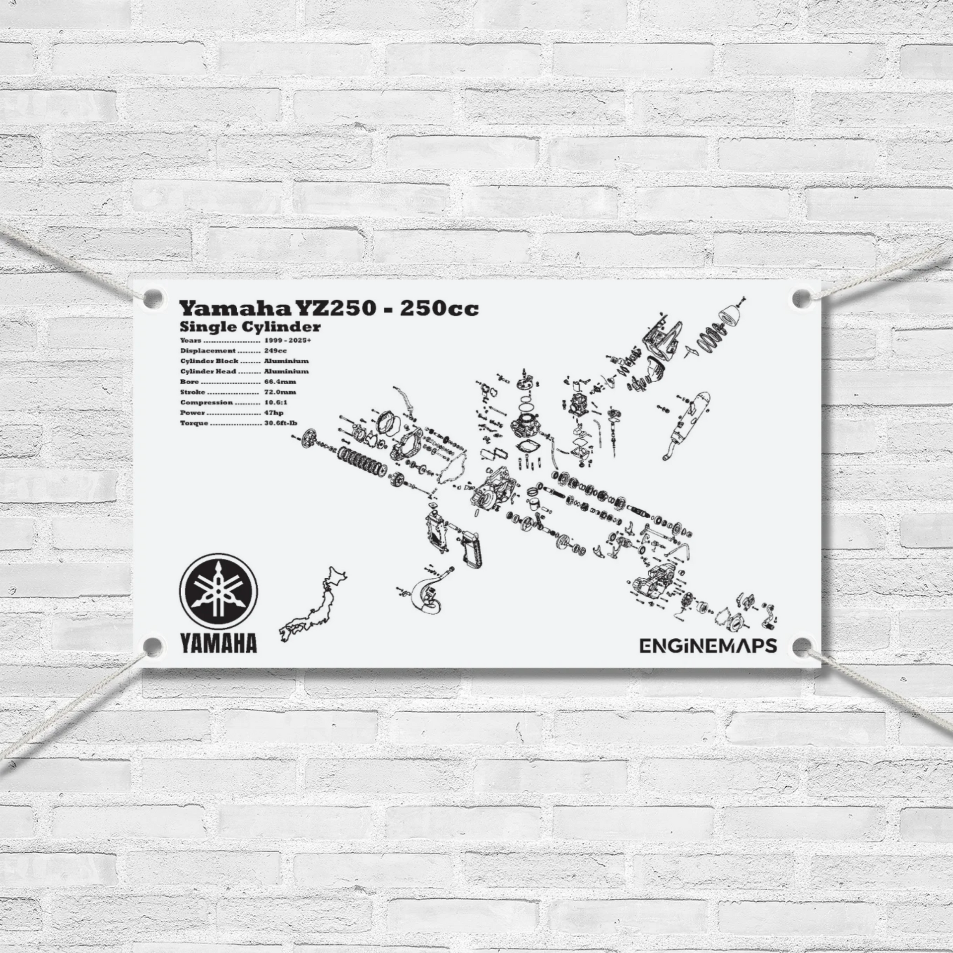 Yamaha YZ250 250cc Exploded View Banner – EngineMaps