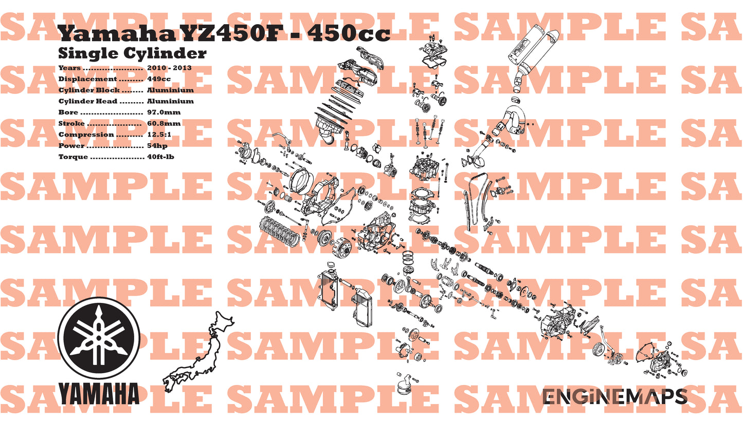 Yamaha YZ450F 450cc Exploded View Banner
