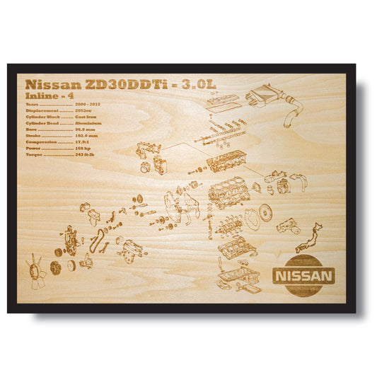 Nissan ZD30DDTi 3.0L exploded view poster